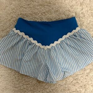 SHEIN Blue and White Striped Women Shorts